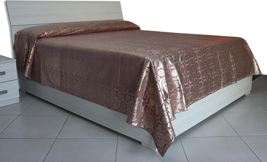 Copriletto Matrimoniale Autunno Inverno in Morbido Velluto Digitale, Misure Generose 250x280cm, Manifattura Italiana (Foil Rosa)