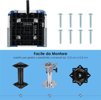 Sedie per Barca, Con Schienale Basso, Sedile del timoniere con Cinghia di Fissaggio Lunga e Viti in Acciaio Inox, Con Schiuma Spessa e Cerniere Metalliche Durevoli, Blu e Bianco
