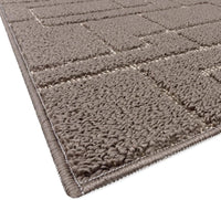 Tappeto Casa Cucina 3D 50x40 Cm Design Geometrico Moderno Assorbente Antiscivolo Beige