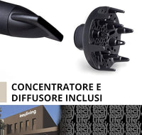 Innoliving INN-619 Asciugacapelli Professionale 2200W Effetto Gommato Soft Touch, Potente Asciugatura per Capelli Perfetti