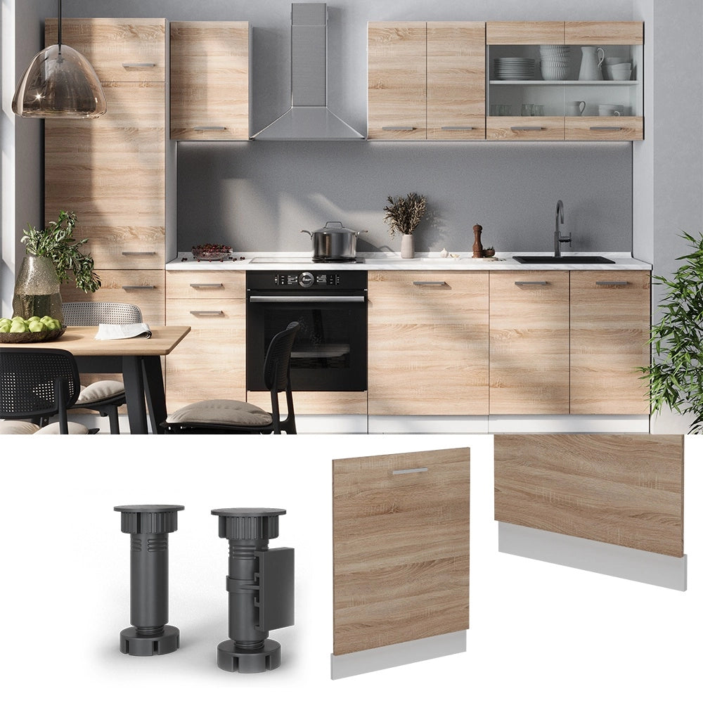 Pannello frontale della lavastoviglie R-Line Sonoma/Bianco 60 cm senza piano di lavoro Vicco