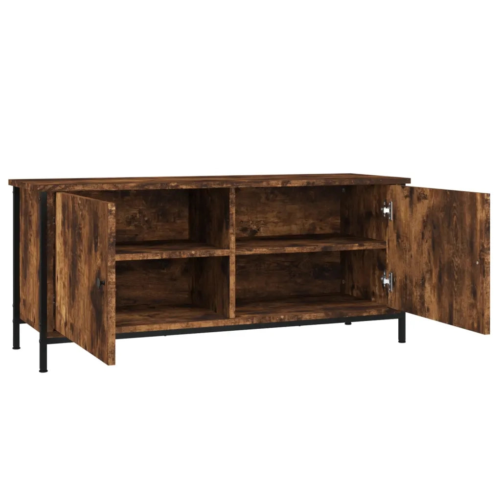 Mobile TV | Armadietto TV | Mobile Porta TV con Ante Rovere Fumo 102x35x45 cm Legno Multistrato