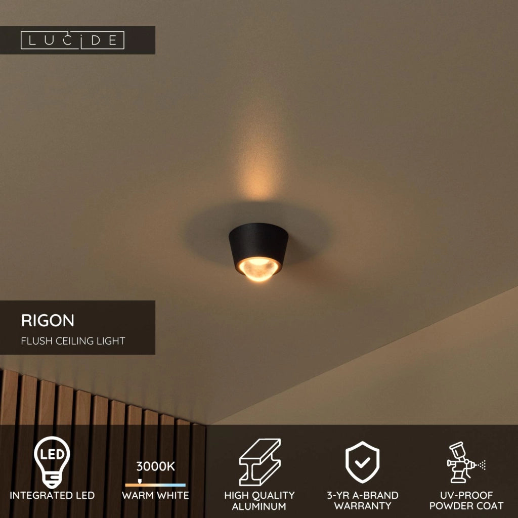 Faretto soffitto RIGON LED 6W nero Lucide