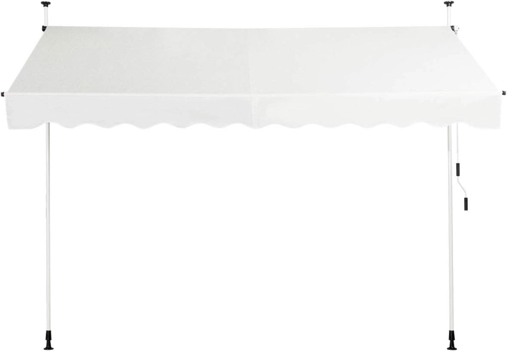 Tenda da Sole per Balcone, Tenda da Sole a Morsetto per Esterno, Regolabile in Altezza, Telaio Telescopico Senza Forare, Telo Resistente ai Raggi Solari (300 cm, Beige)