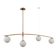 Lampadario Italux Senai ottone miele bianco 4 luci G9