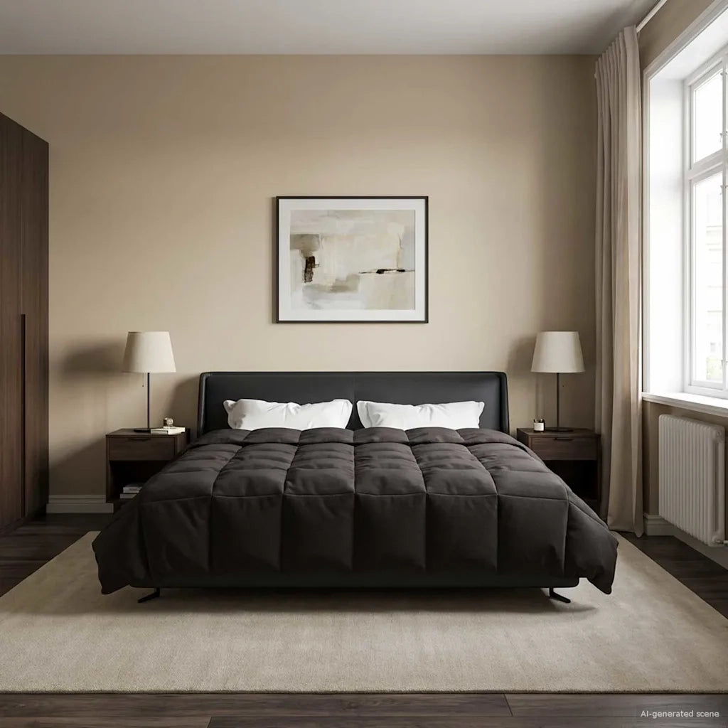 Duvet Estivo Trapuntato Antracite 200 x 240 cm Microfibra 42025909