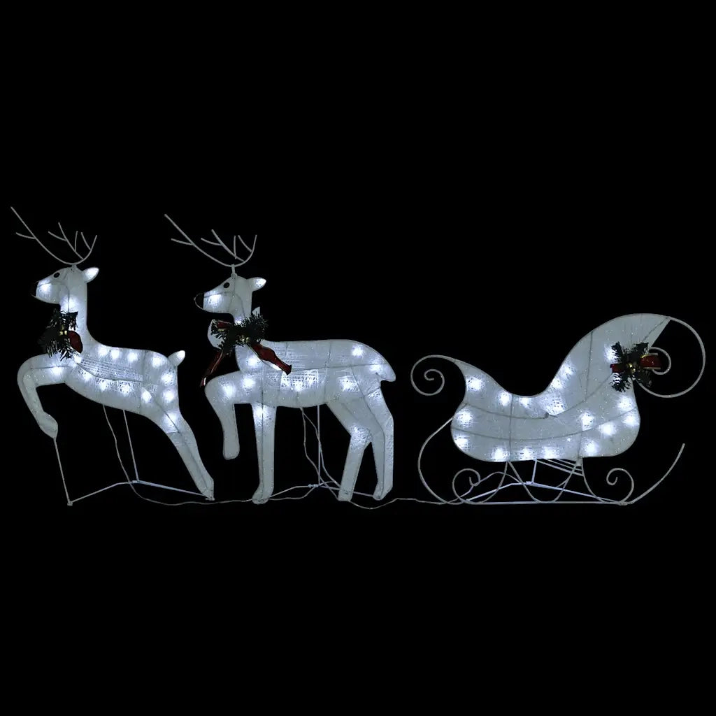 Renne e Slitta di Natale Decorazione Esterni 60 LED Bianco CFW7774295