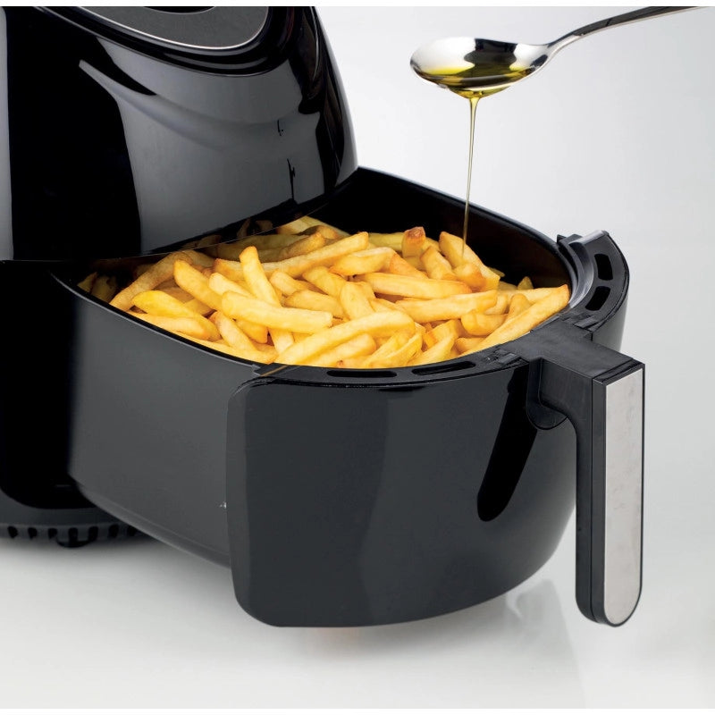 Friggitrice ad Aria XXL - 2,5 kg Patatine Fritte - 7 Litri - 1800 Watt - Nero