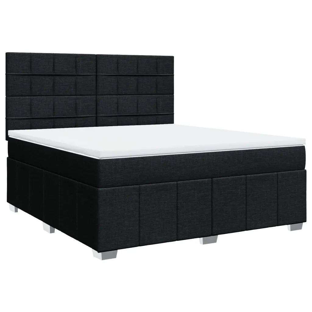 vidaXL Giroletto a Molle con Materasso Nero 180x200 cm in Tessuto