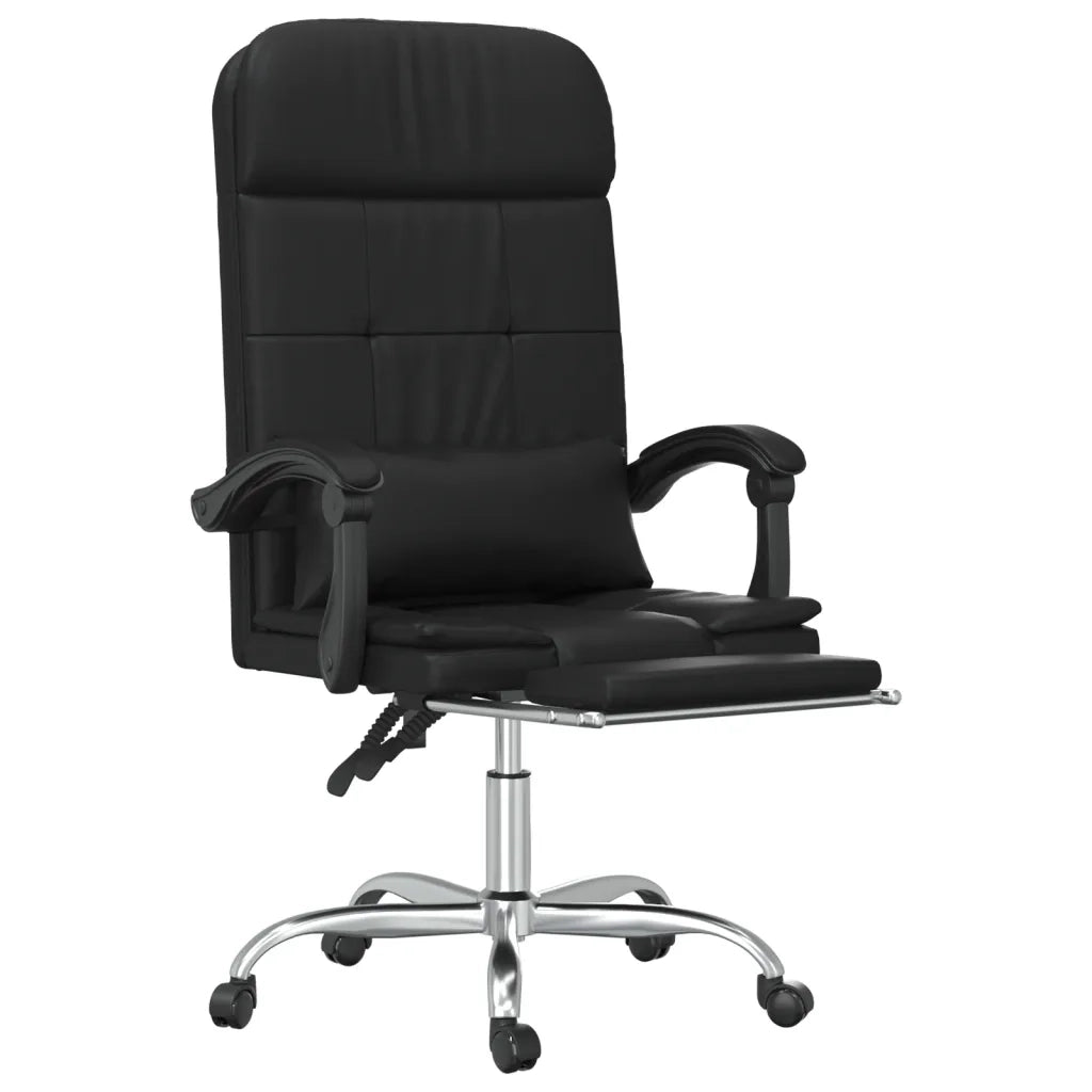 Poltrona da Ufficio Massaggiante Reclinabile Nera in Similpelle cod mxl 27714