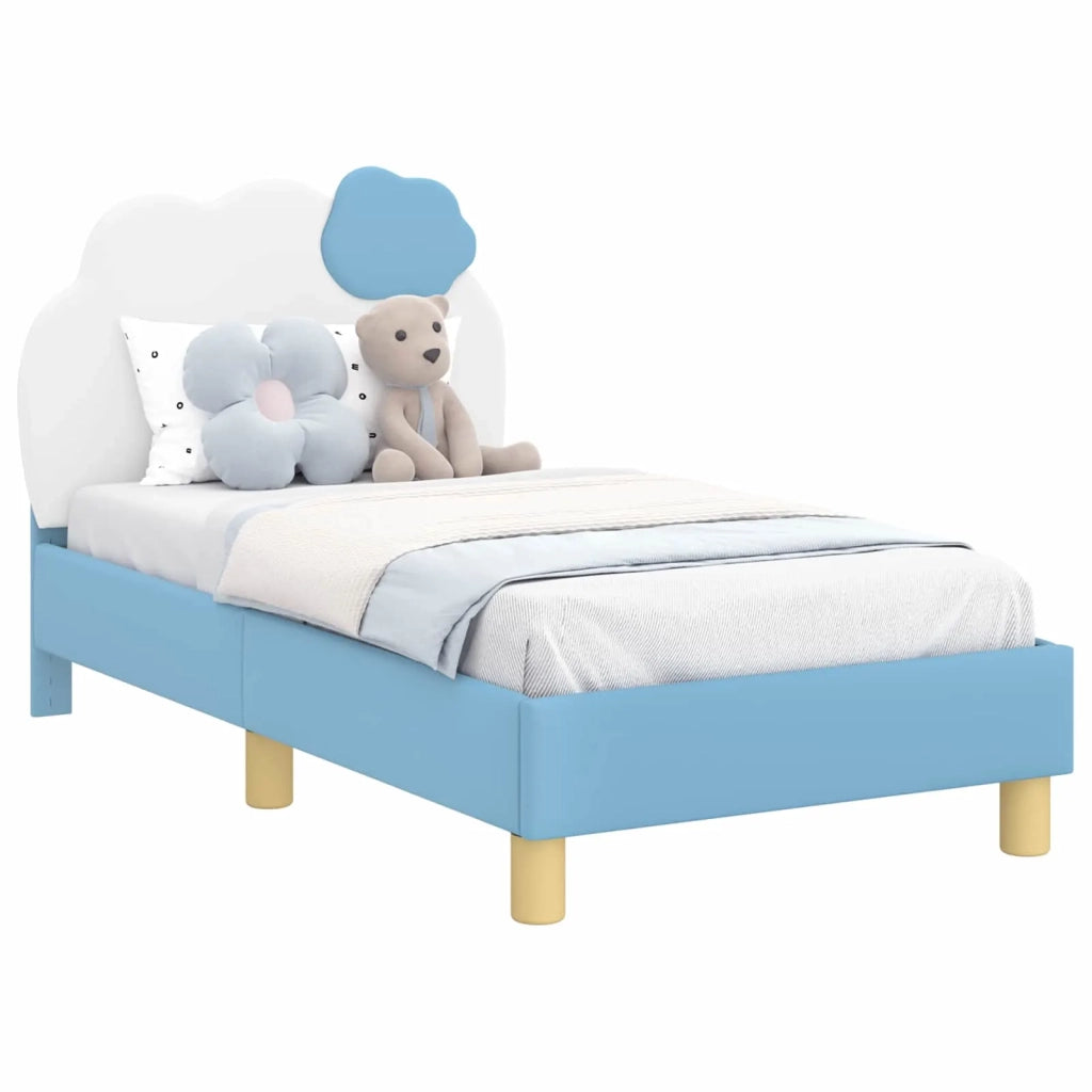 Letto singolo | Letto per adulti | Struttura letto per bambini con testata Blu 70 x 140 cm PU