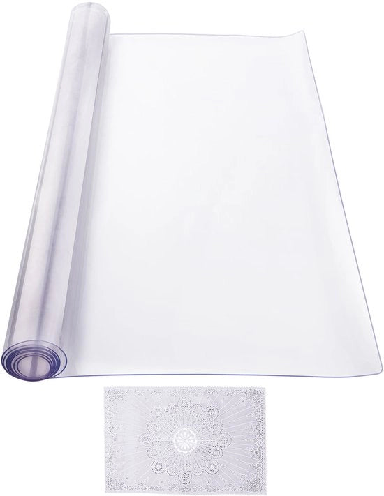 Tavolino di protezione in PVC trasparente, 24 x 48 pollici, 2,0 mm di spessore, impermeabile e facile da pulire, supporto per tavolo rettangolare