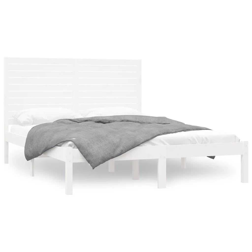Giroletto-Struttura Letto Bianco in Legno Massello 120x200 cm 140149