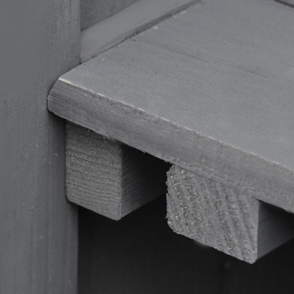 Armadio da giardino in legno con ripiano regolabile e tetto in asfalto 77;5 x 88 x 90 cm; grigio scuro