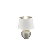 Lampada da tavolo Luxor argento ceramica E14 26cm bianco
