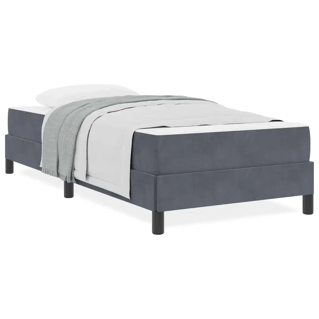 vidaXL Letto box spring con materasso Grigio scuro 90 x 190 cm Velluto