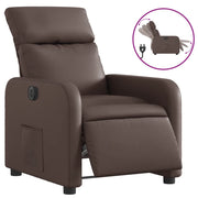 Poltrona | Sedia Relax Reclinabile Elettrica Marrone in Similpelle