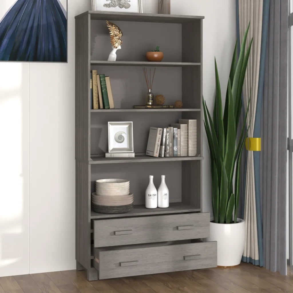 Credenza | Madia | Buffet da pranzo | Armadio da pranzo HAMAR in Legno Massello di Pino Grigio Chiaro