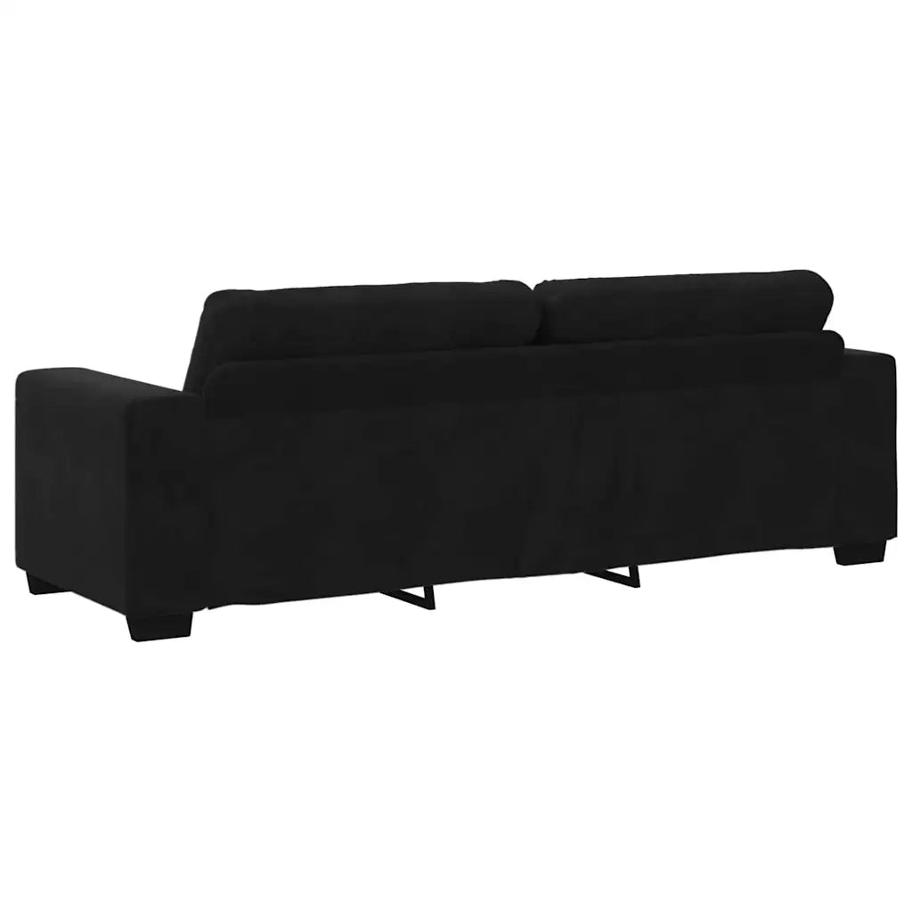 Set divano a 2 pz con Cuscini in Velluto Nero 3324726