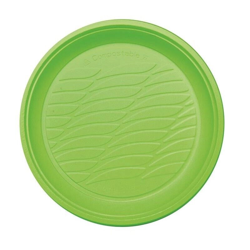 MAURY'S BIOPLASTIC PIATTI DESSERT DIAMETRO 17 CM 20 PEZZI IN COLORAZIONE VERDE