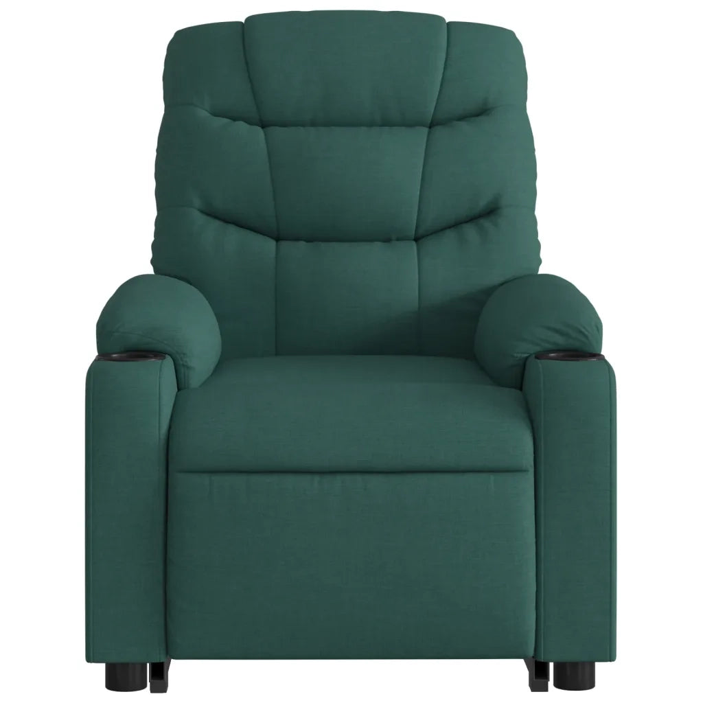Poltrona Alzapersona Reclinabile Verde Scuro in Tessuto 3206651