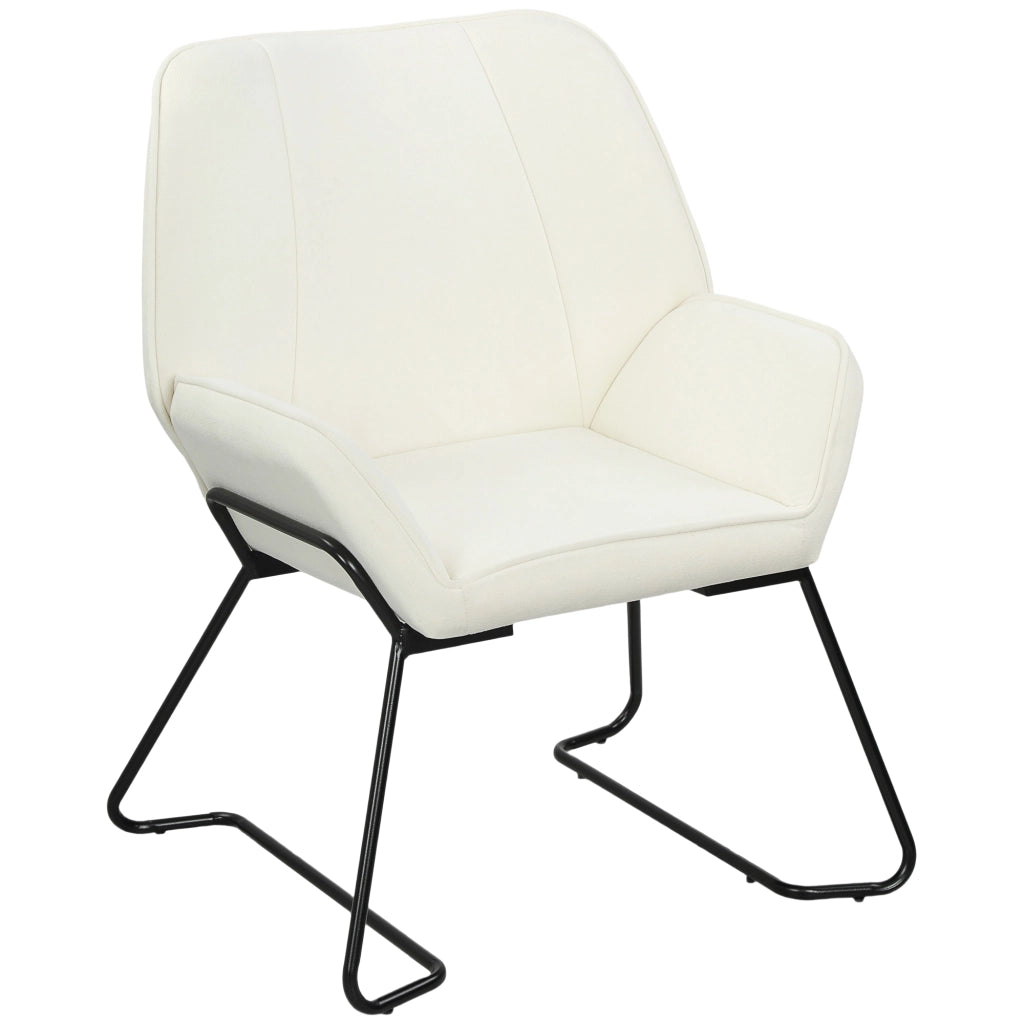 Poltrona in velluto crema con gambe in metallo ¨C zephmum ¨C 90x100x85 cm