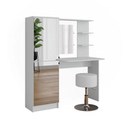 Vicco Tavolo da toeletta Bianco 123 x 141.2 cm con sgabello