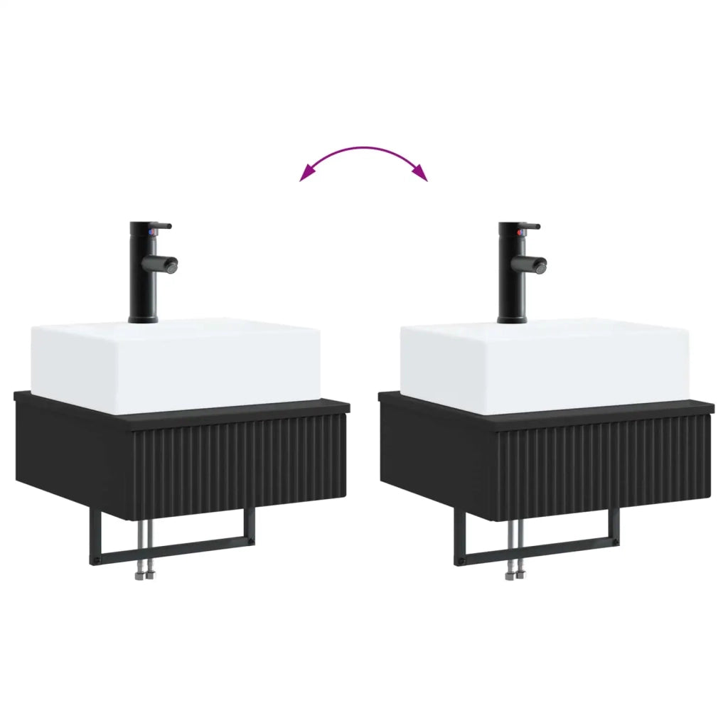 Lavabo da Parete Nero 40 x 41 x 39 cm Legno ingegnerizzato CFW9140165