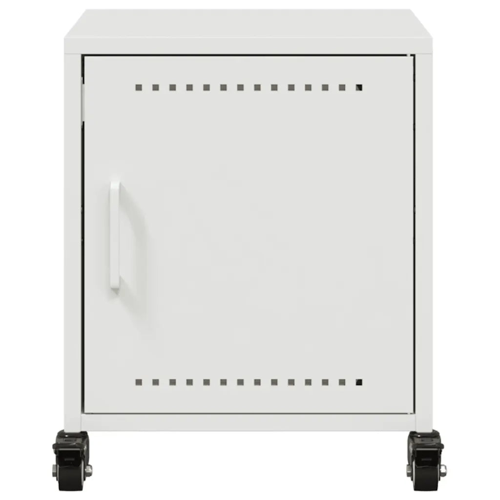 Set di 2 Comodini | Armadio da Notte | Mobiletto da notte Bianchi 36x39x43,5 cm in Acciaio