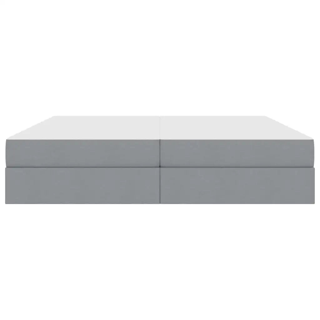 Letto con contenitore e materasso Grigio chiaro 200 x 200 cm 3399682