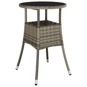 Tavolo Giardino Ã˜60x75 cm Vetro Temperato e Polyrattan Grigio cod mxl 34229