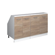 Set di mobili sottotetto Rion Sonoma/Bianco 140 cm Set di 2 carcasse armadio profondità 60 cm Vicco