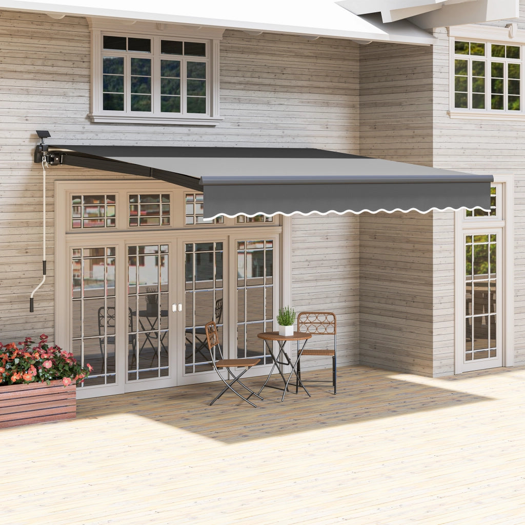 Tenda da sole a braccio articolato con manovella ¨C zephmum ¨C Grigio 400 cm