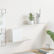 Mensola sospesa 2 pcs Bianco 30 x 9 x 2,5 cm Acciaio