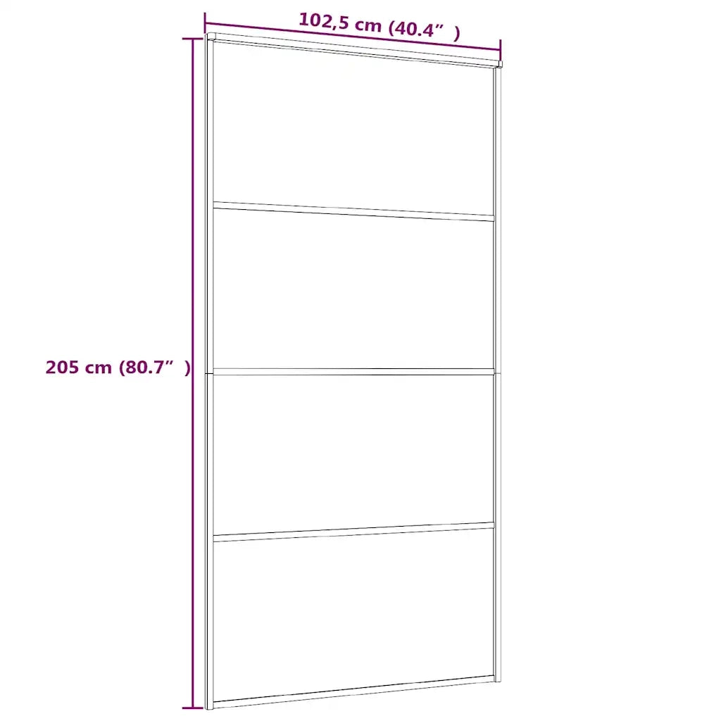Porta Scorrevole in Vetro ESG e Alluminio 102,5x205 cm Nera 151663