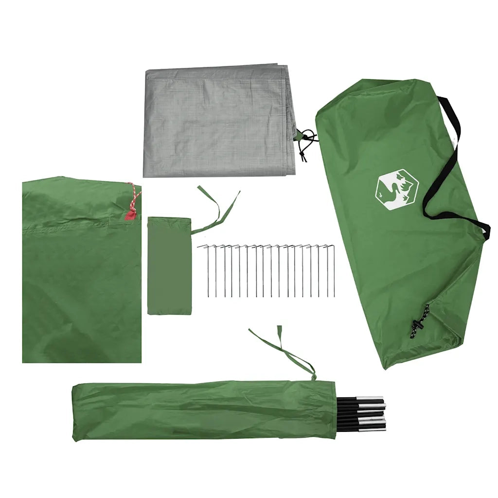 Tenda Familiare a Cabina per 10 Persone Verde Impermeabile