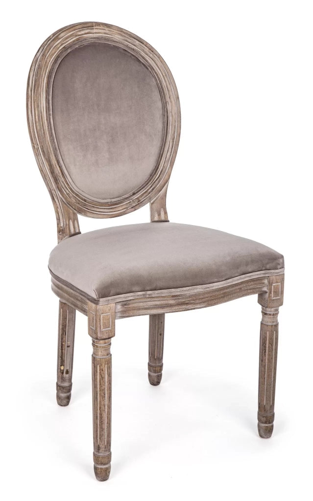 Set 2 sedie luigi xvi shabby chic in legno massello tortora - Mobili 2G