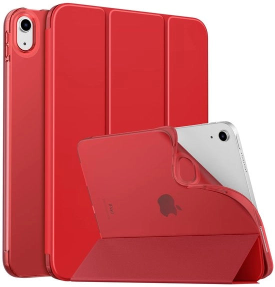 Scheda protettiva per iPad 10a generazione - con funzione di sostegno - colore rosso - schermo posteriore trasparente - per protezione - 10.9 pollici