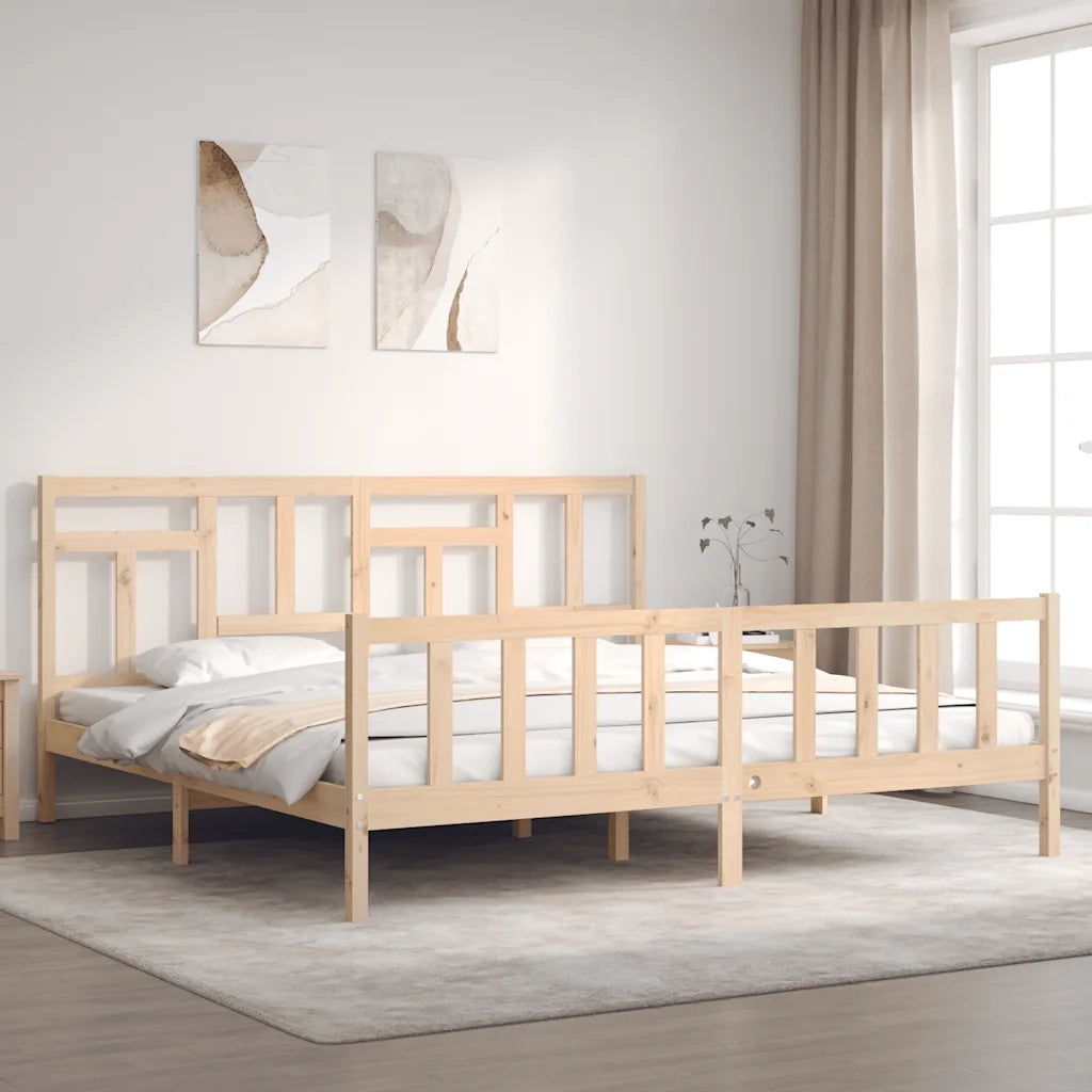 Giroletto senza Materasso-Struttura Letto 200x200 cm in Legno Massello di Pino 442067