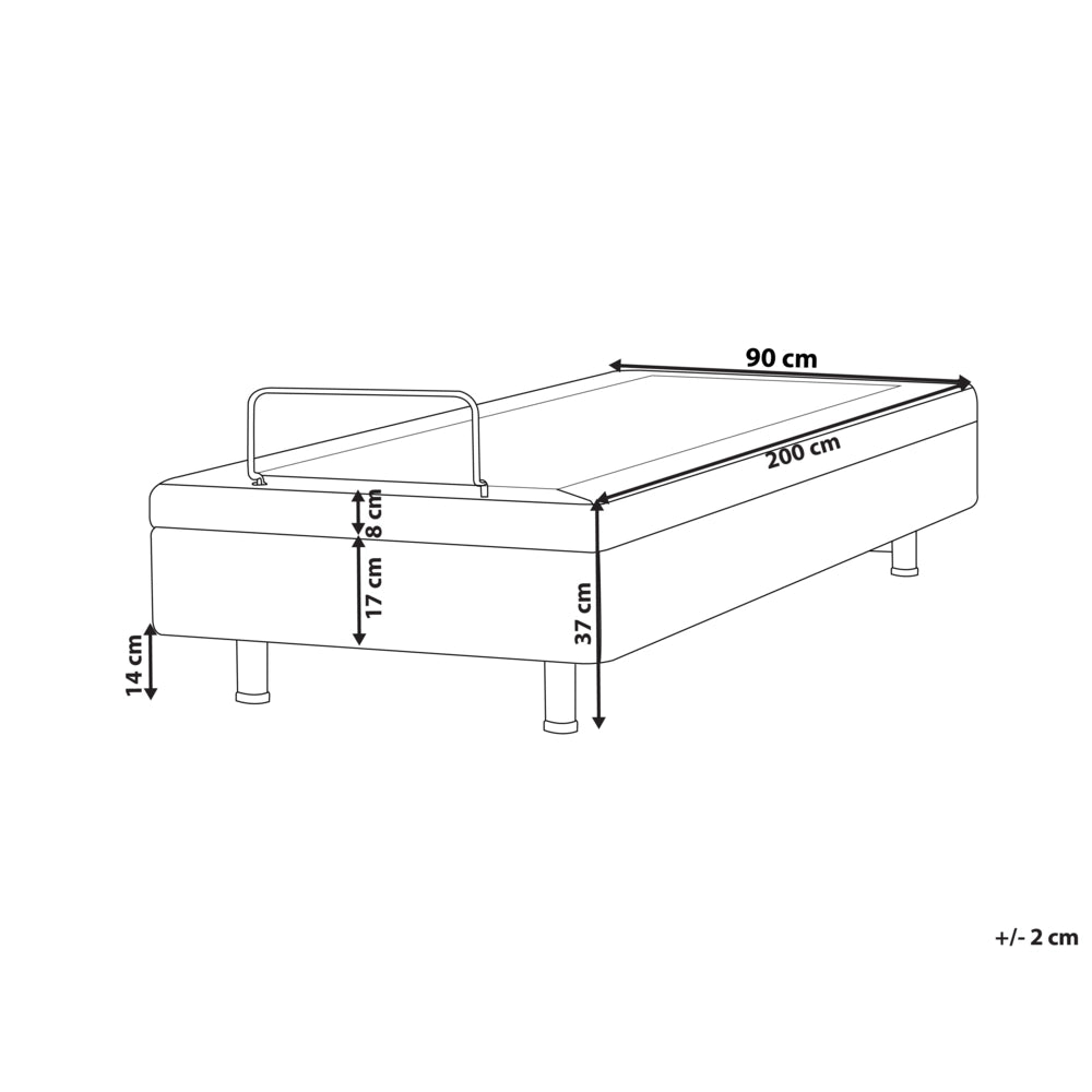 Letto elettrico singolo tessuto grigio scuro regolabile con telecomando senza testiera 90x200 cm stile moderno