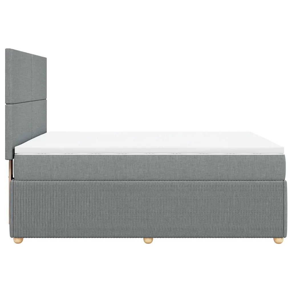 Giroletto a Molle con Materasso Grigio Chiaro 160x200cm Tessuto