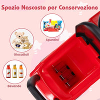 Camion dei Pompieri per Bambini, Macchinina Cavalcabile con Musica e Clacson, con Spazio di Stoccaggio Nascosto e Volante, Regalo per Bambini 2-6 Anni