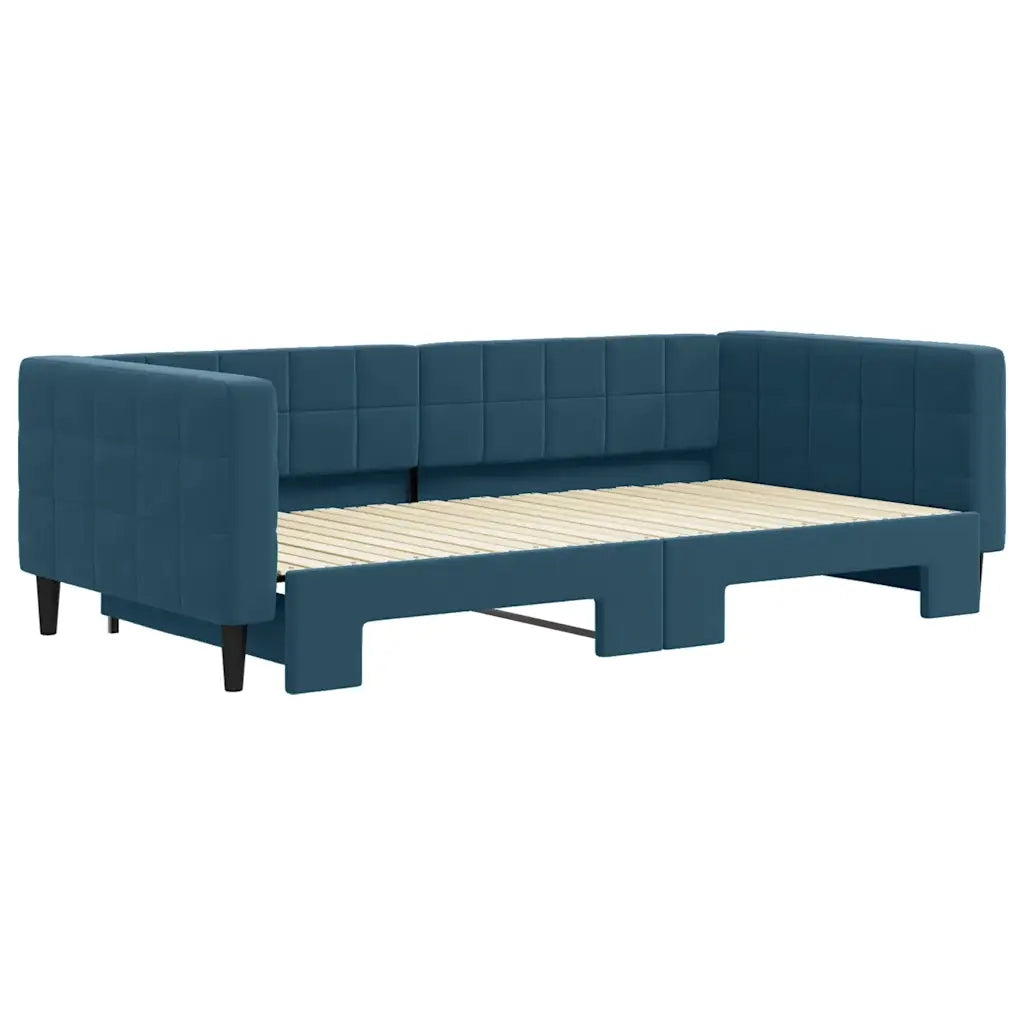 vidaXL Divano Letto con Letto Estraibile Blu 100x200 cm in Velluto