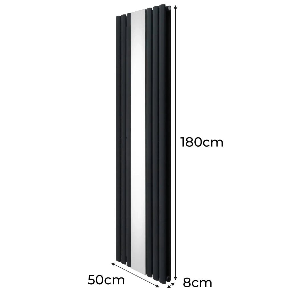 Radiatore Pannelli Ovali a specchio - 1800 mm x 500 mm - Grigio Antracite
