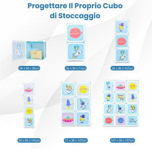 Portatile Guardaroba per Bambini, Armadio Guardaroba Modulare per Bambini con 2 Barre Appendiabiti, per Cameretta Camera da Letto, 107 x 36 x 142 cm