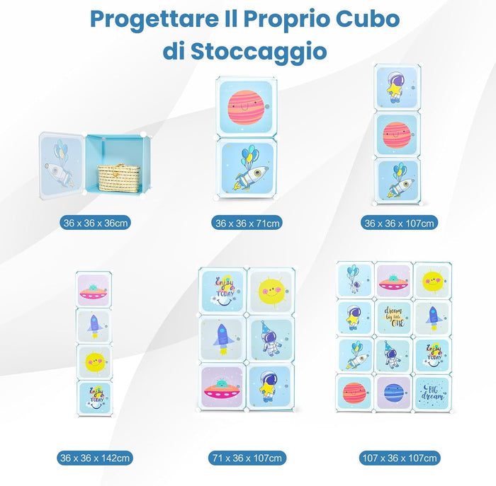 Portatile Guardaroba per Bambini, Armadio Guardaroba Modulare per Bambini con 2 Barre Appendiabiti, per Cameretta Camera da Letto, 107 x 36 x 142 cm