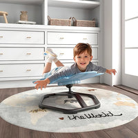 Sedia Girevole a 360° per Bambini, Sedia Sensoriale con Base in Metallo Antiscivolo per Allenare la Coordinazione Fisica e l'Equilibrio, Giocattolo per Cameretta (Blu,Fiore)