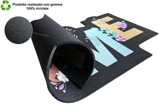 Zerbino Gomma Sostenibile 40X70 Ingresso Antiscivolo Interno Esterno Morbido Moderno Dis.SL