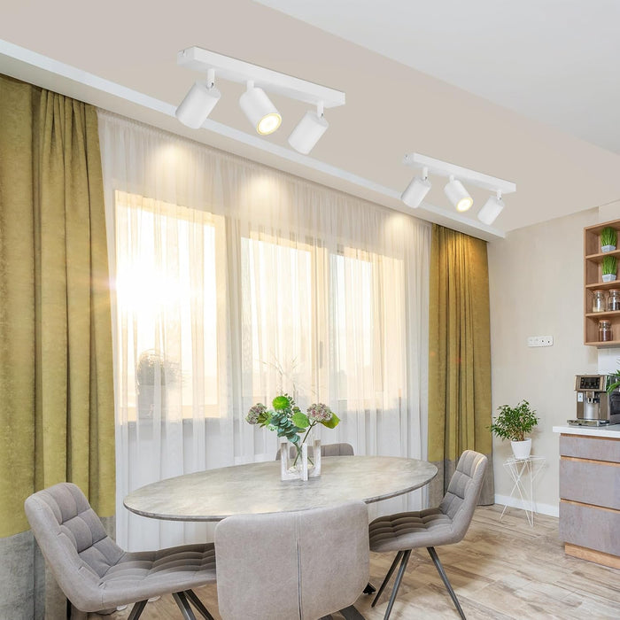 ZMH Faretto da soffitto bianchi 3 luci GU10 girevoli 350° moderni industriali anche parete per ingresso soggiorno max25W