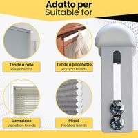 Supporto Gancio No Foro Regolabile per Tende a Rullo e a Pacchetto - 1 Coppia - Installazione Facile e Sicura